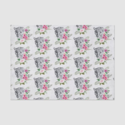 Beautiful Leopard Head Portrait Pattern Seidenpapier (Vorderseite)