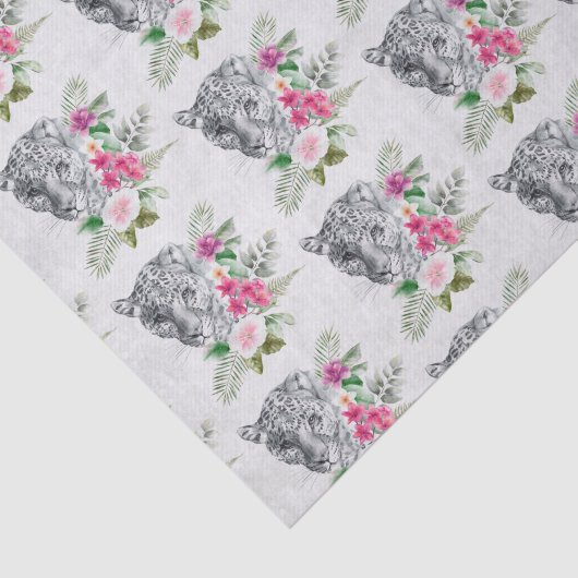 Beautiful Leopard Head Portrait Pattern Seidenpapier (Ausschnitt)