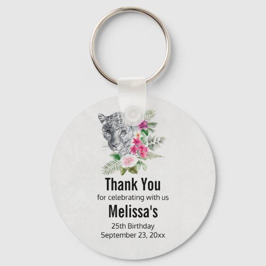 Beautiful Leopard Head Watercolor Gefallen Schlüsselanhänger (Vorderseite)