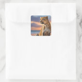 Beautiful Leopard Quadratischer Aufkleber (Tasche)