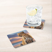 Beautiful Leopard Rechteckiger Pappuntersetzer (Vor Ort)