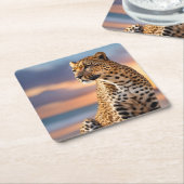 Beautiful Leopard Rechteckiger Pappuntersetzer (angewinkelt)