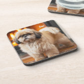 Beautiful Lhasa Apso Personalisiert Untersetzer Se (Linke Seite)