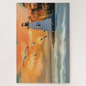 Beautiful Lighthouse and Sea Scene Painting Puzzle (Vertikal)