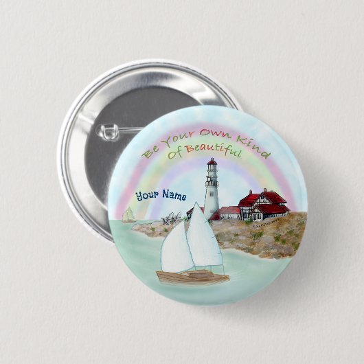 Beautiful Lighthouse Button (Vorne & Hinten)
