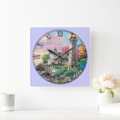 Beautiful Lighthouse Quadratische Wanduhr (Zuhause)