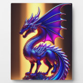 Beautiful Lila Glass Dragon Statue Tabletop Fotoplatte (Vorderseite)