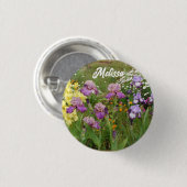 Beautiful Lila Iris Blume Blumengarten Button (Vorne & Hinten)