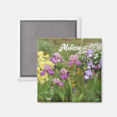 Beautiful Lila Iris Blume Blumengarten Magnet (Vorderseite/Rückseite)