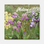 Beautiful Lila Iris Blume Blumengarten Magnet (Vorne)