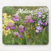 Beautiful Lila Iris Blume Blumengarten Mousepad (Vorne)