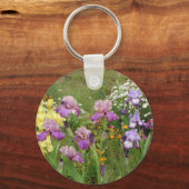 Beautiful Lila Iris Blume Blumengarten Schlüsselanhänger (Rückseite)