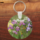 Beautiful Lila Iris Blume Blumengarten Schlüsselanhänger (Vorderseite)