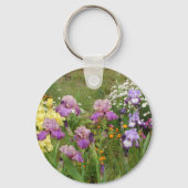 Beautiful Lila Iris Blume Blumengarten Schlüsselanhänger (Rückseite)