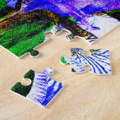 Beautiful Lila Iris Künstlerisch Floral Puzzle (Seite)