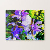 Beautiful Lila Iris Künstlerisch Floral Puzzle (Horizontal)