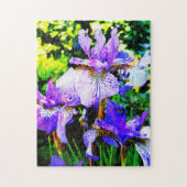 Beautiful Lila Iris Künstlerisch Floral Puzzle (Vertikal)