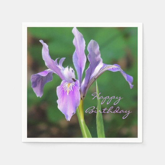 Beautiful Lila Iris Napkins Serviette (Vorderseite)