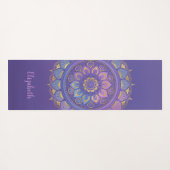 Beautiful Lila Mandala Pattern Yoga Mat Yogamatte (Rückseite (Horizontal))