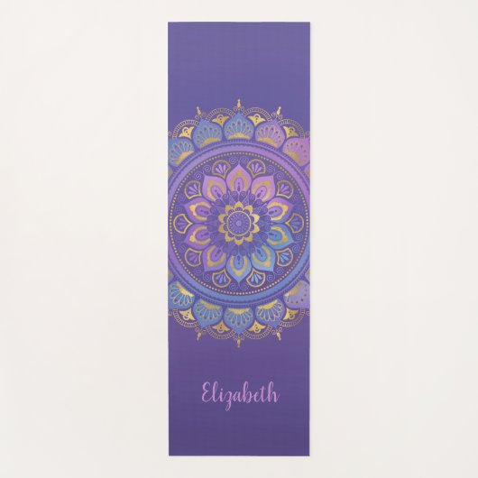 Beautiful Lila Mandala Pattern Yoga Mat Yogamatte (Vorderseite)