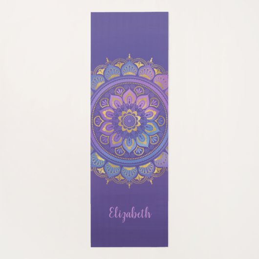 Beautiful Lila Mandala Pattern Yoga Mat Yogamatte (Rückseite)