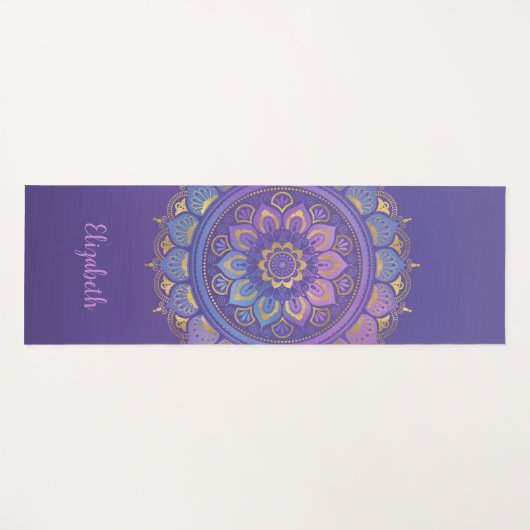 Beautiful Lila Mandala Pattern Yoga Mat Yogamatte (Vorderseite (Horizontal))