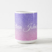 Beautiful Lila Pink Glitzer Ombre Kaffeetasse (Mittel)