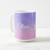 Beautiful Lila Pink Glitzer Ombre Kaffeetasse (Vorderseite Links)