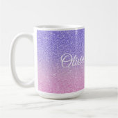 Beautiful Lila Pink Glitzer Ombre Kaffeetasse (Links)