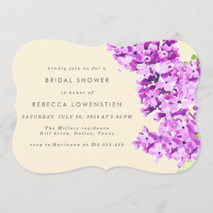 Beautiful Lilac Floral Watercolor Brautparty Einladung