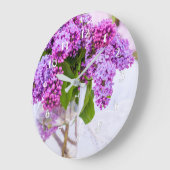 Beautiful lilac in the vase, wall clock große wanduhr (Winkel)