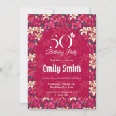 Beautiful Lilies Themed Adult Birthday Einladung (Vorderseite)