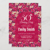 Beautiful Lilies Themed Adult Birthday Einladung (Vorne/Hinten)