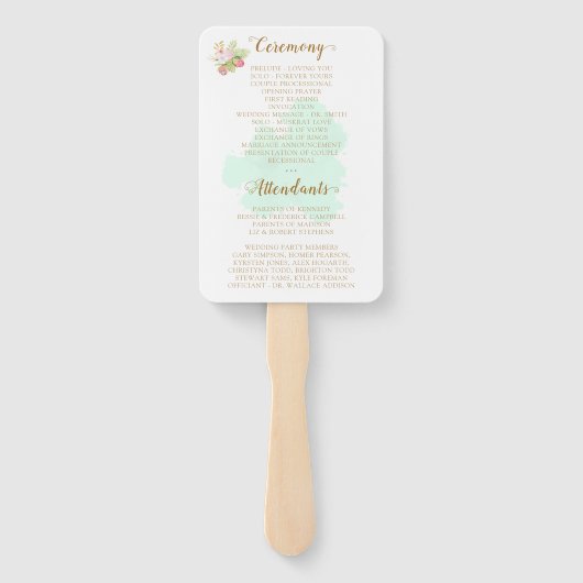 Beautiful Lime Green 💚 Botanic Boho Wedding Fächer (Rückseite)