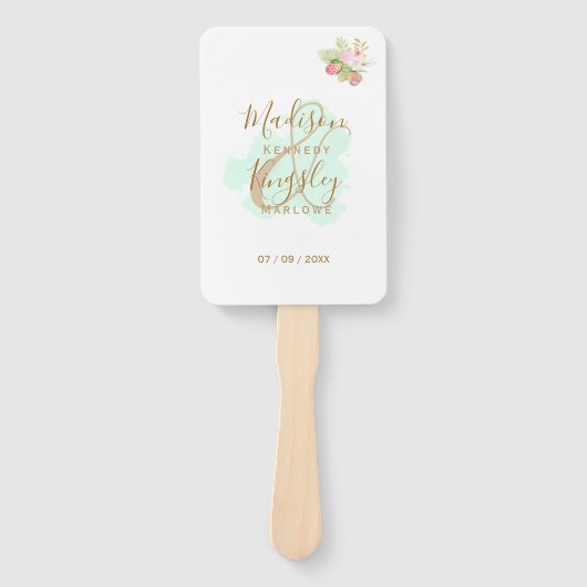 Beautiful Lime Green 💚 Botanic Boho Wedding Fächer (Vorderseite)