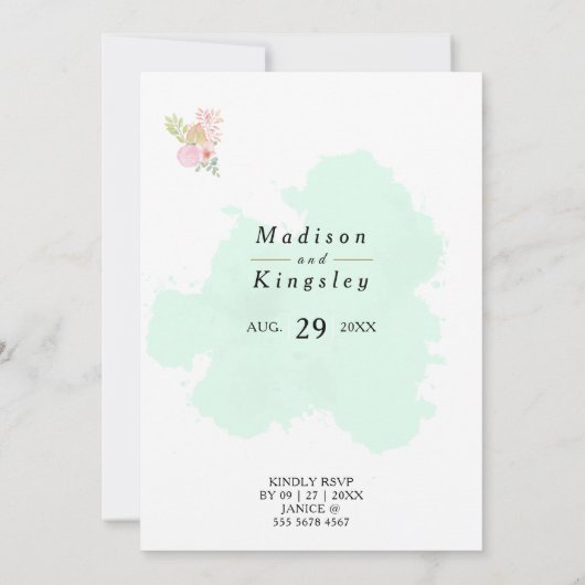 Beautiful Lime Green 💚 Elegant Boho Wedding Einladung (Rückseite)