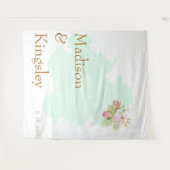 Beautiful Lime Green 💚 Elegant Boho Wedding Wandteppich (Vorderseite (Horizontal))