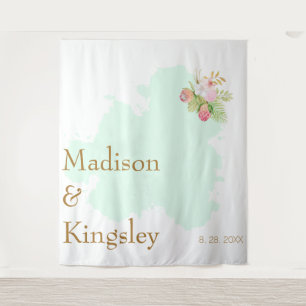 Beautiful Lime Green 💚 Elegant Boho Wedding Wandteppich