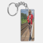 Beautiful Lingerie Model Foto Schlüsselanhänger (Vorderseite links)