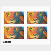 Beautiful Lion Head Portrait Regal und Stolz Rechteckiger Aufkleber (Blatt)