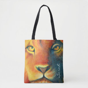 Beautiful Lion Head Portrait Regal und Stolz Tasche