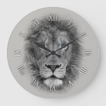 Beautiful Lion with blue Eyes Wall Clock