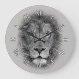 Beautiful Lion with blue Eyes Wall Clock Große Wanduhr
