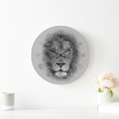 Beautiful Lion with blue Eyes Wall Clock Große Wanduhr (Zuhause)
