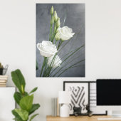 Beautiful Lisianthus White Blume Poster (Heimbüro)