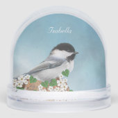 Beautiful Little Bird & Flowers Personalized Schneekugeln (Vorderseite)
