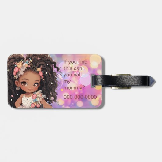 Beautiful little girl gepäckanhänger (Rückseite horizontal)