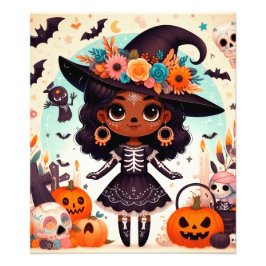Beautiful little witch halloween party fotodruck
