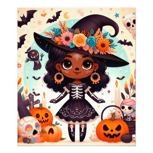 Beautiful little witch halloween party fotodruck (Vorne)