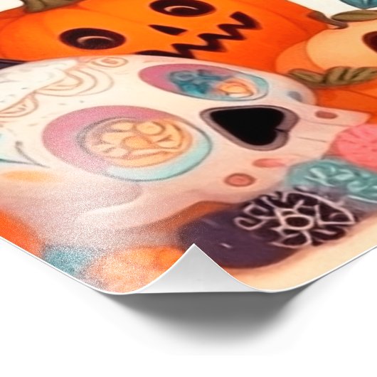 Beautiful little witch halloween party fotodruck (Ecke)